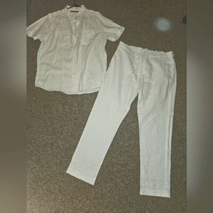 Sean John Men white linen suit